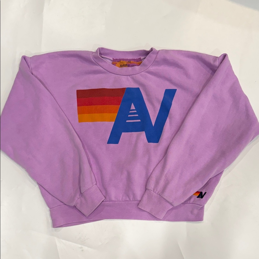 Aviator Nation Lavender Sweatshirt with Bold Logo